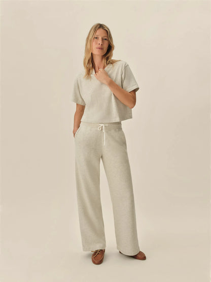 Heather Oat Field-Spec Boyfriend Crop Tee