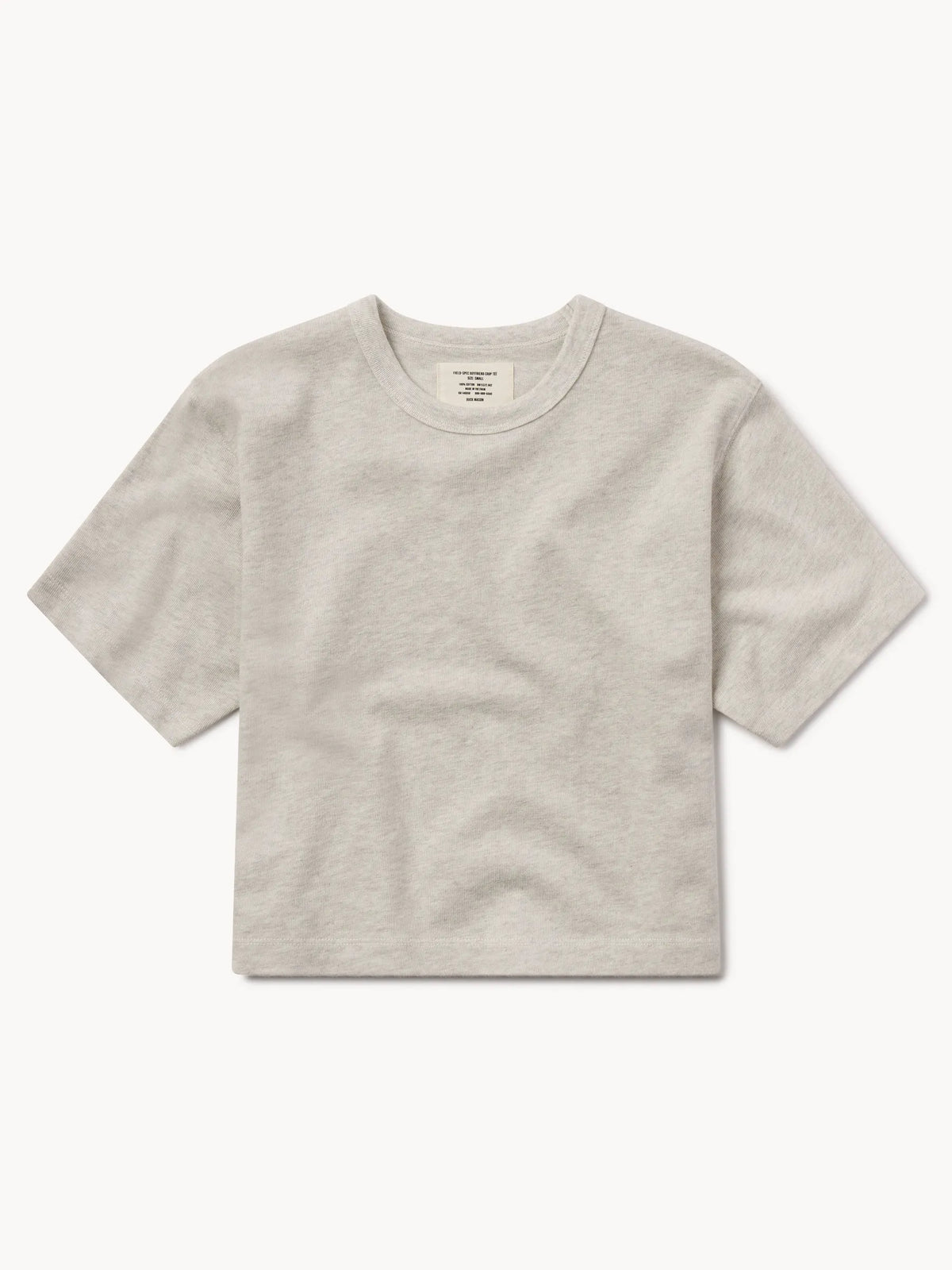 Heather Oat Field-Spec Boyfriend Crop Tee