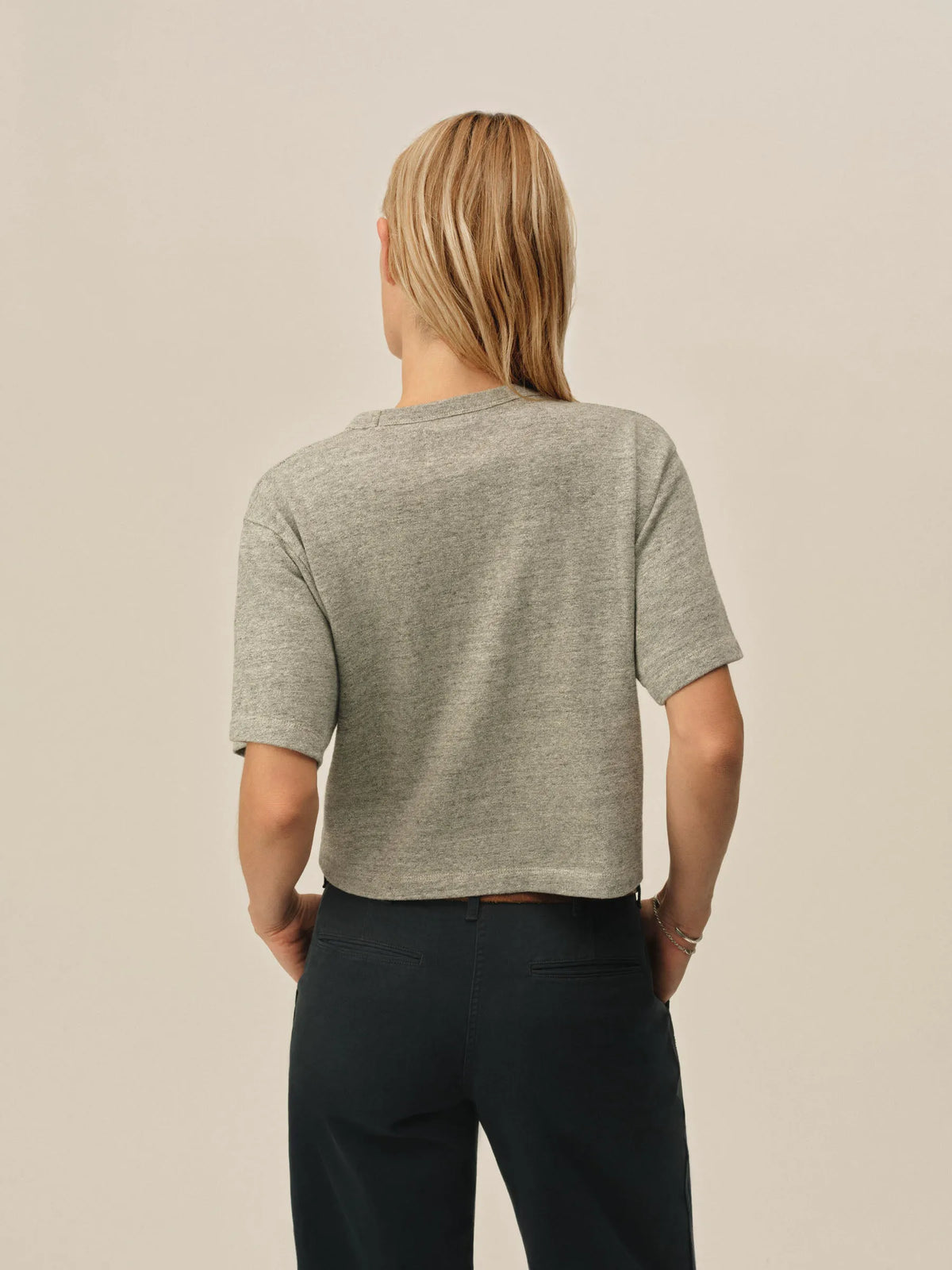 Heather Grey Field-Spec Boyfriend Crop Tee