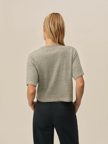 Heather Grey Field-Spec Boyfriend Crop Tee