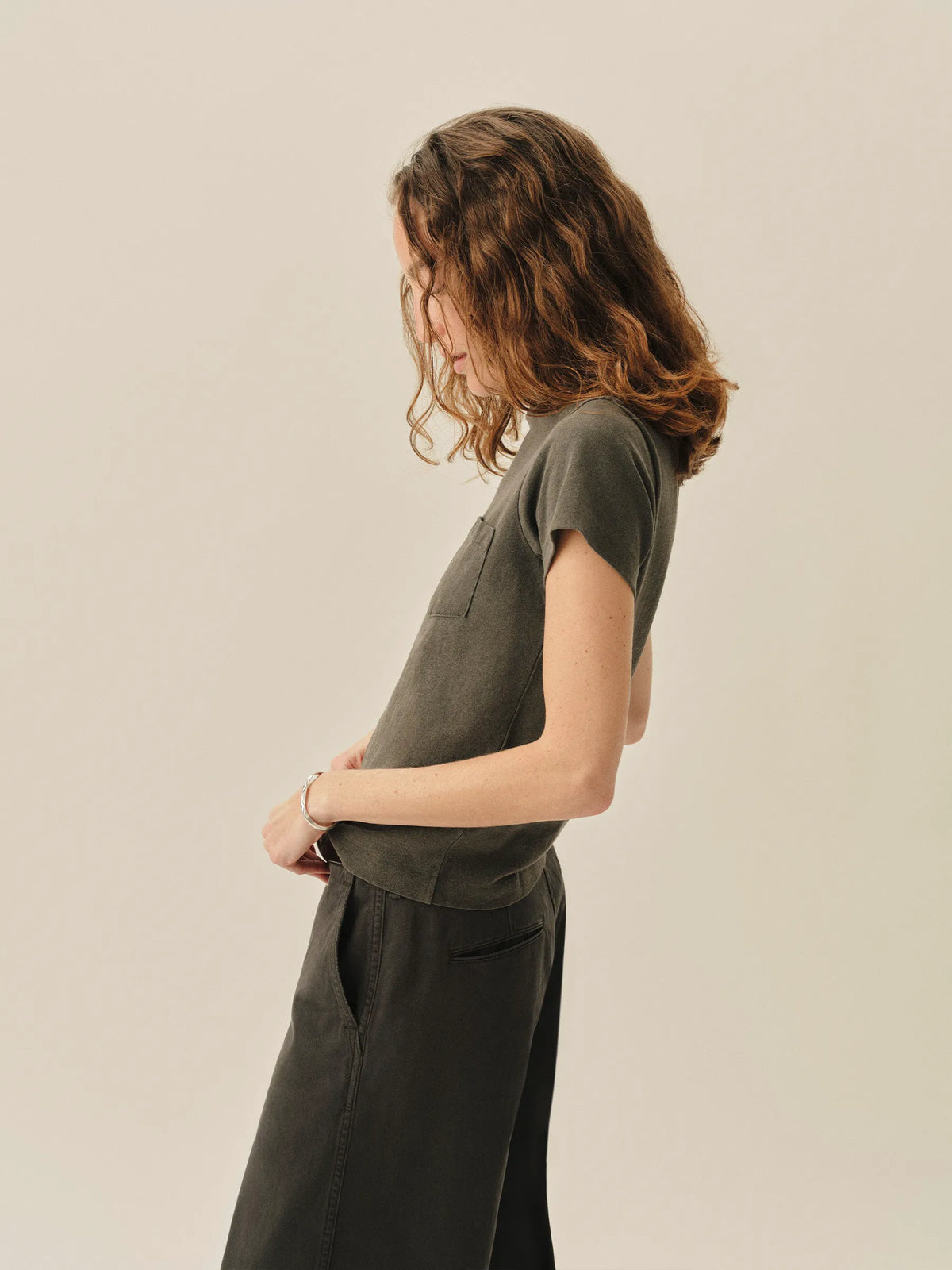 Coal Venice Wash Toughknit Shrunken Pocket Tee