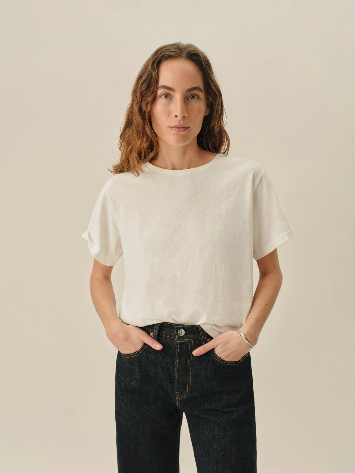 White Toughknit Easy Tee