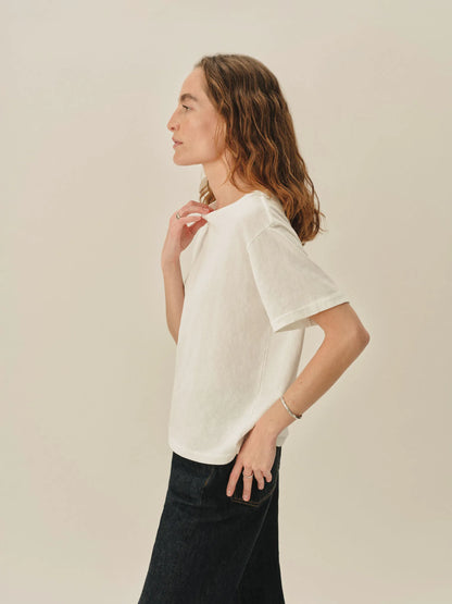 White Toughknit Easy Tee