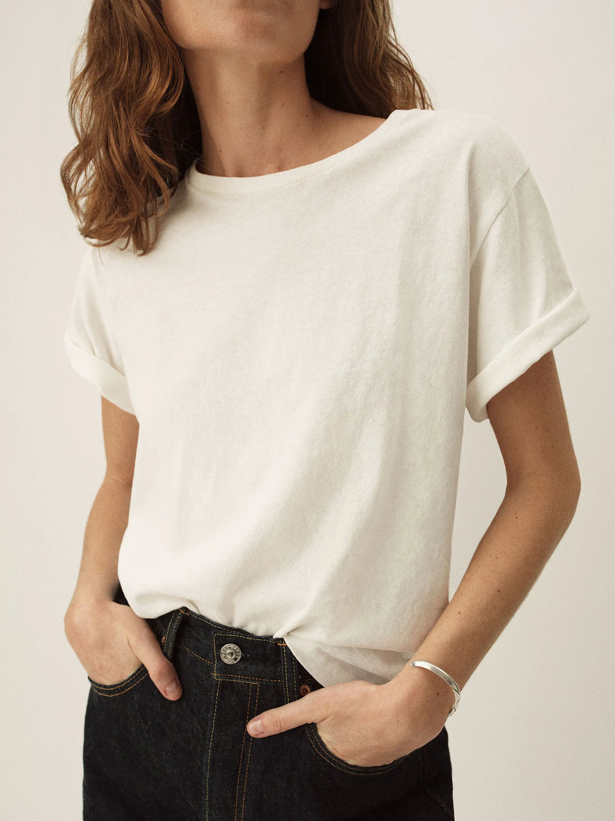 White Toughknit Easy Tee