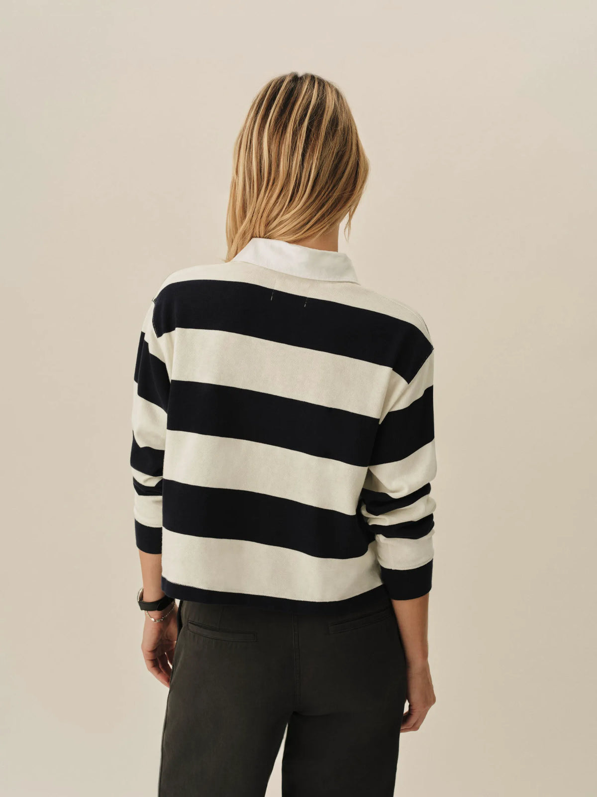 Natural / Navy Stripe Field-Spec Rugby Polo