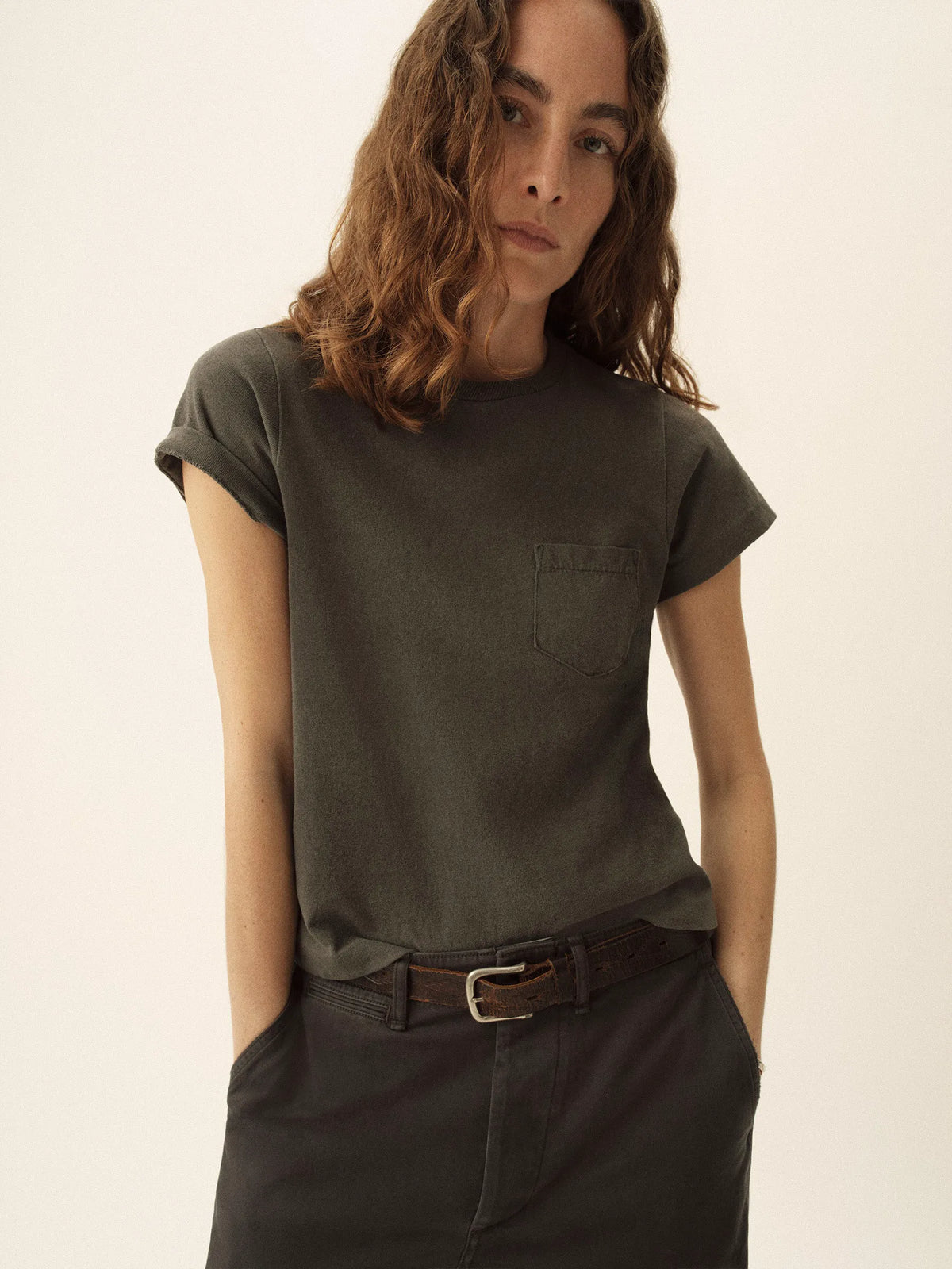 Coal Venice Wash Toughknit Shrunken Pocket Tee