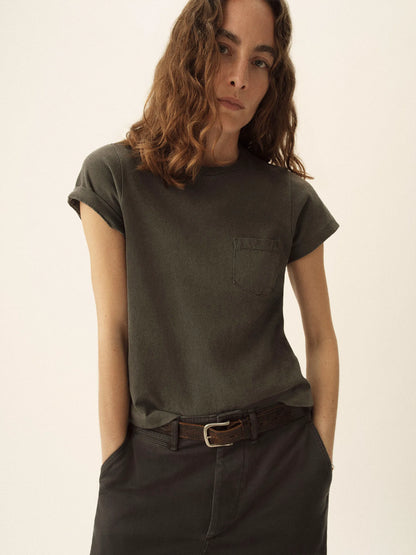 Coal Venice Wash Toughknit Shrunken Pocket Tee