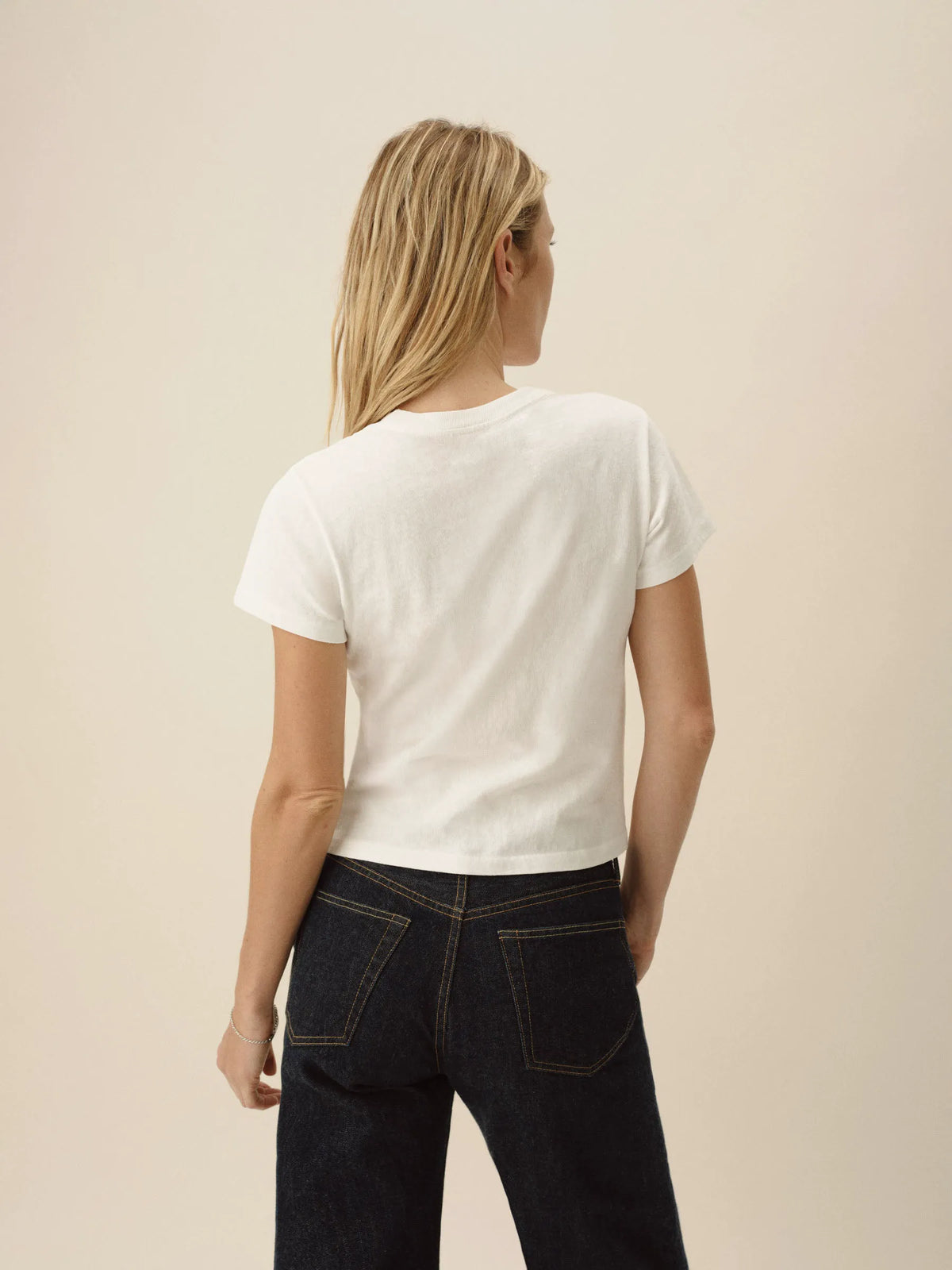 White Toughknit Shrunken Pocket Tee