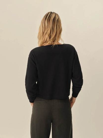 Dark Navy Field-Spec Boyfriend Crop Henley
