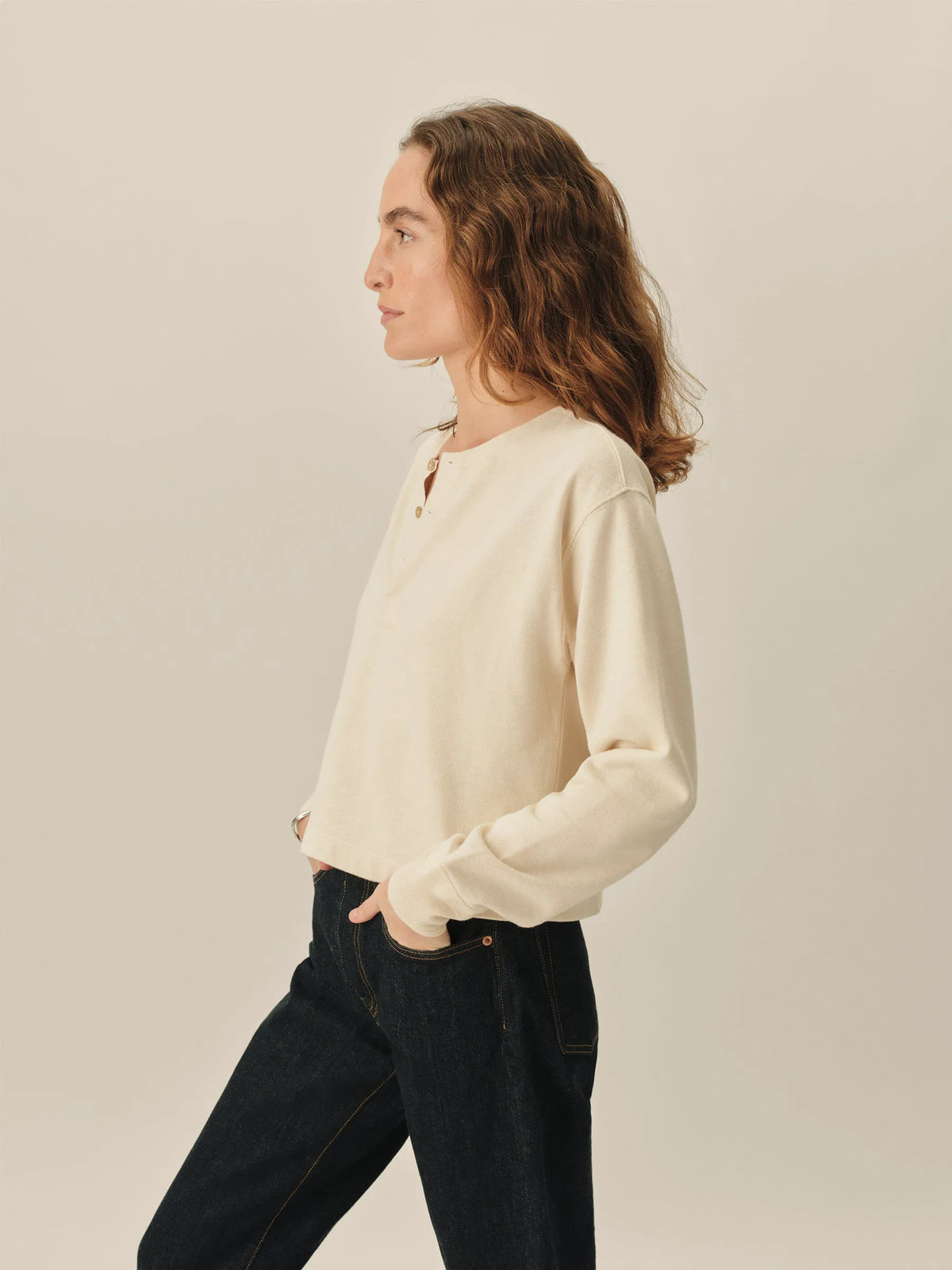 Natural Field-Spec Boyfriend Crop Henley