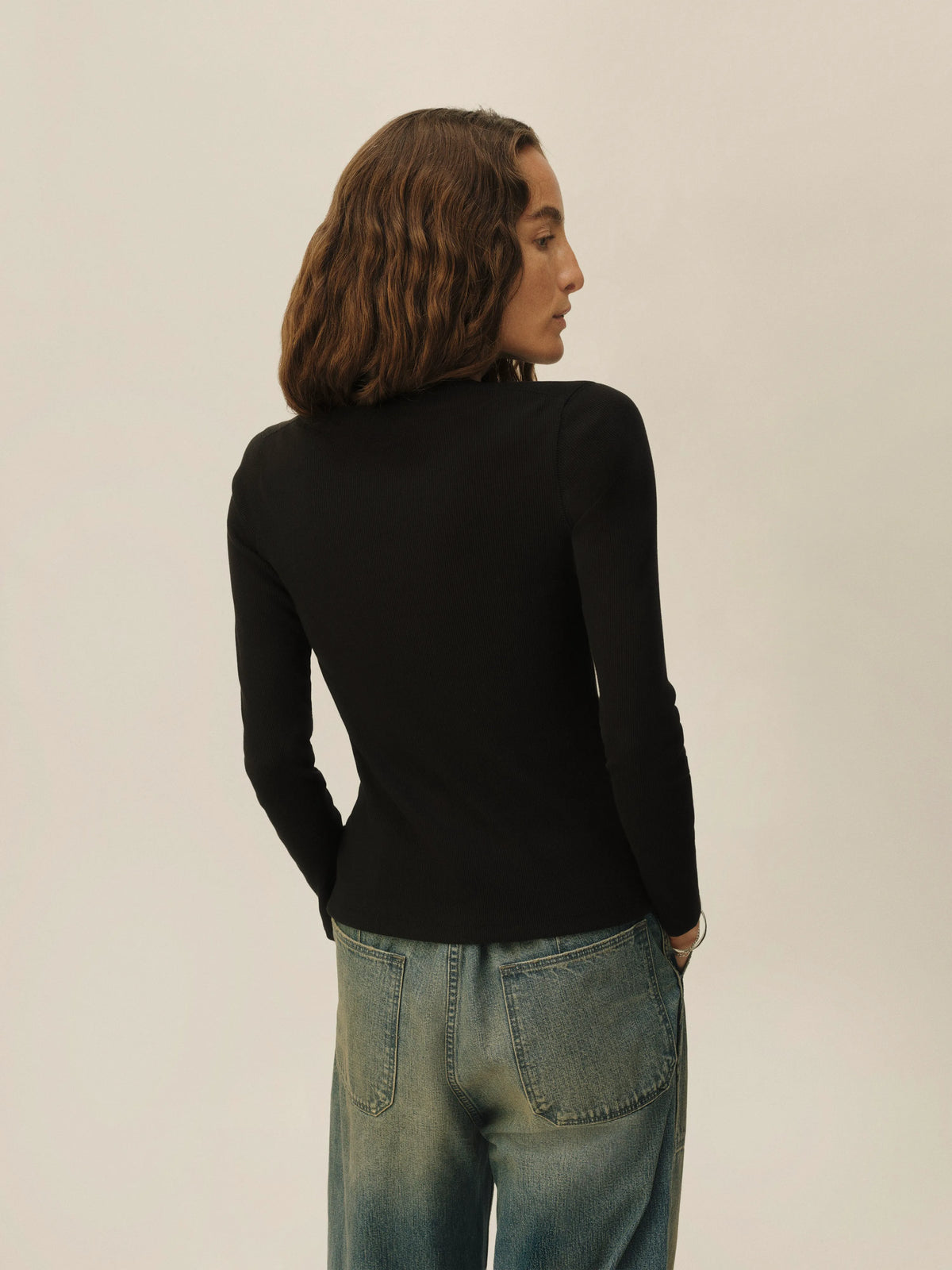 Black Surplus Rib Cardigan
