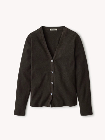 Marled Firewood Surplus Rib Cardigan