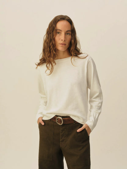 White Field-Spec Boyfriend Crop Rugby Crew