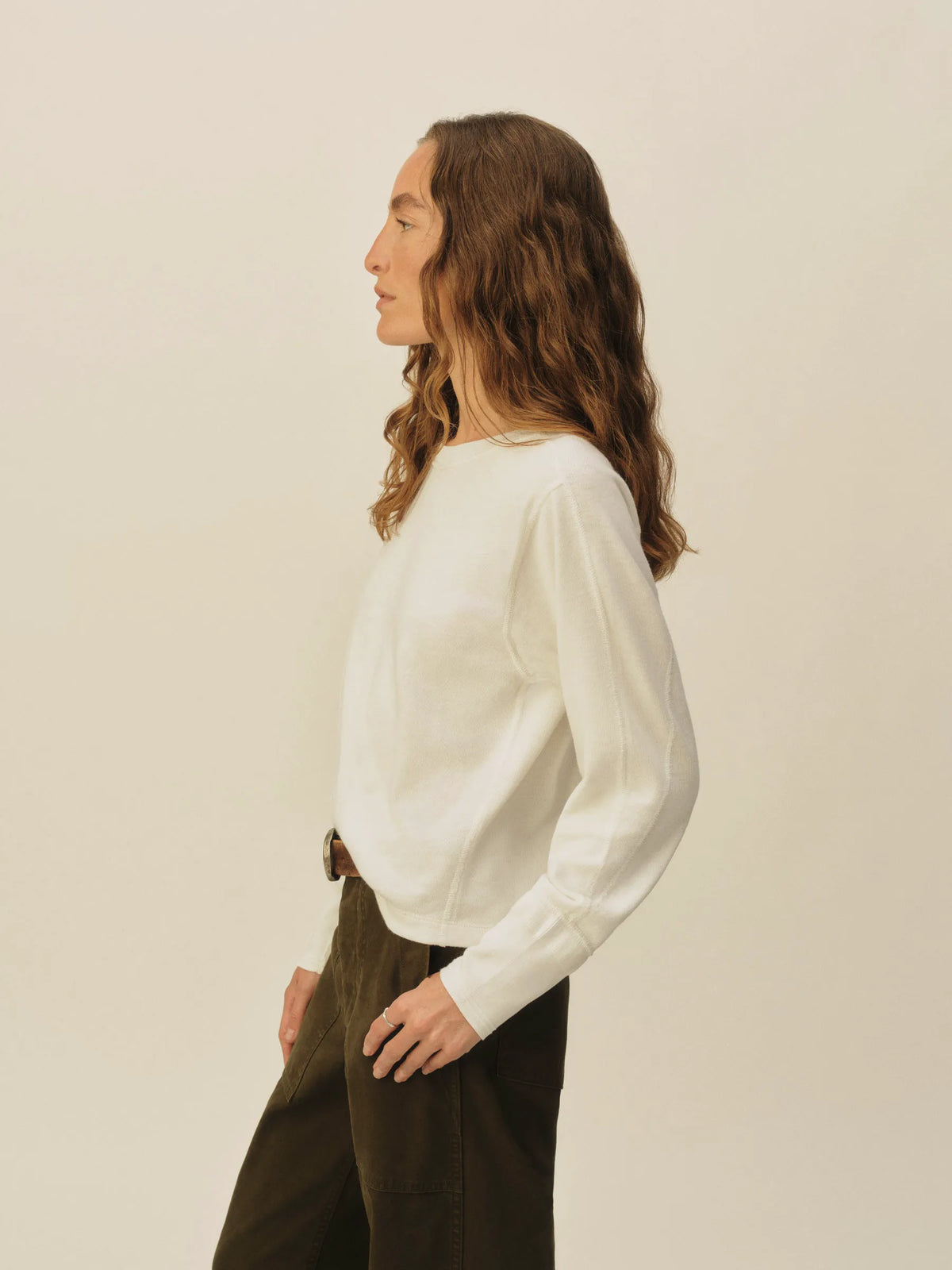 White Field-Spec Boyfriend Crop Rugby Crew