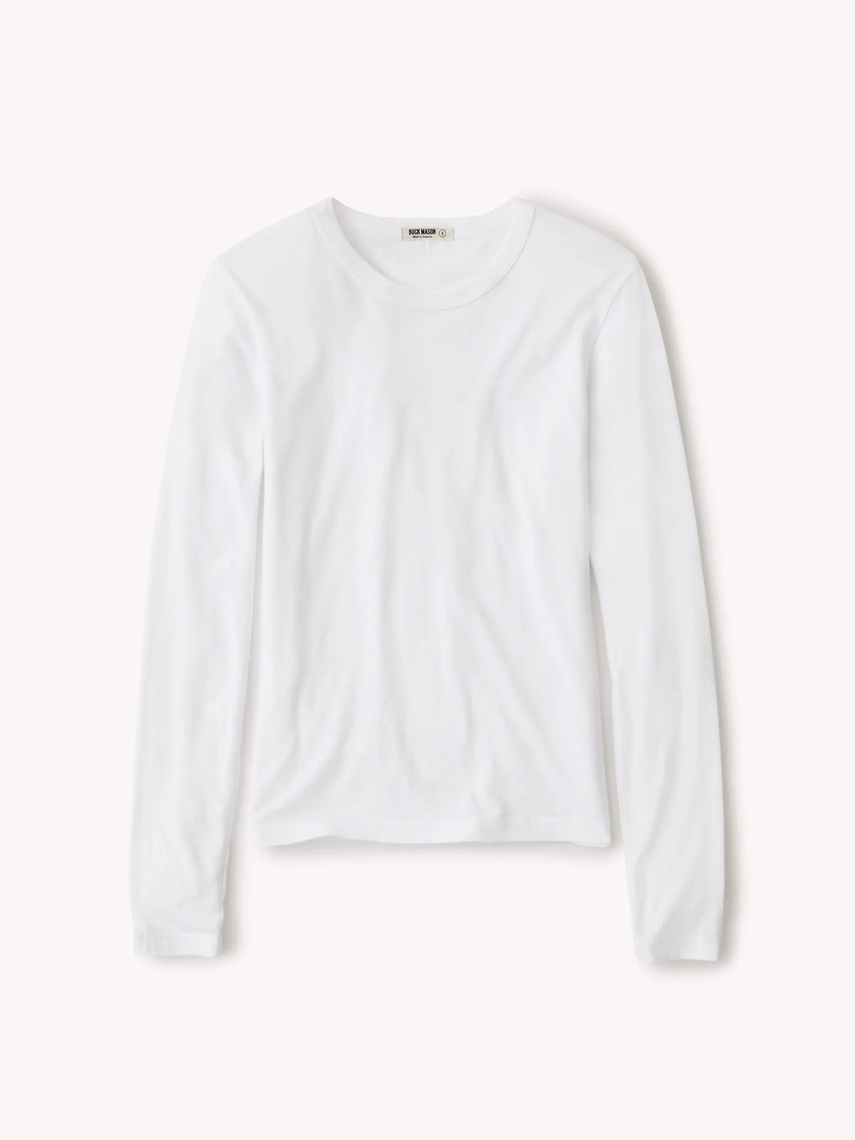 White Pima Slim L/S Crew