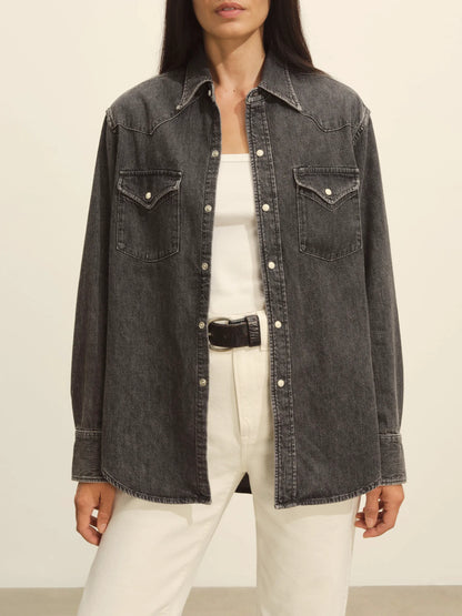 B005 Nep Denim Western Shirt