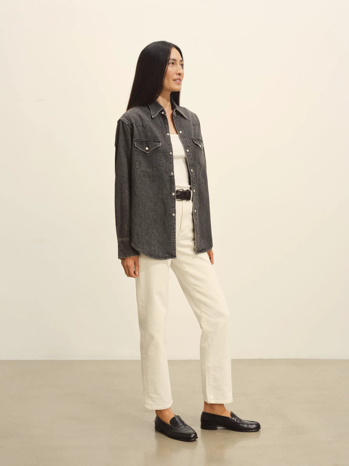 B005 Nep Denim Western Shirt