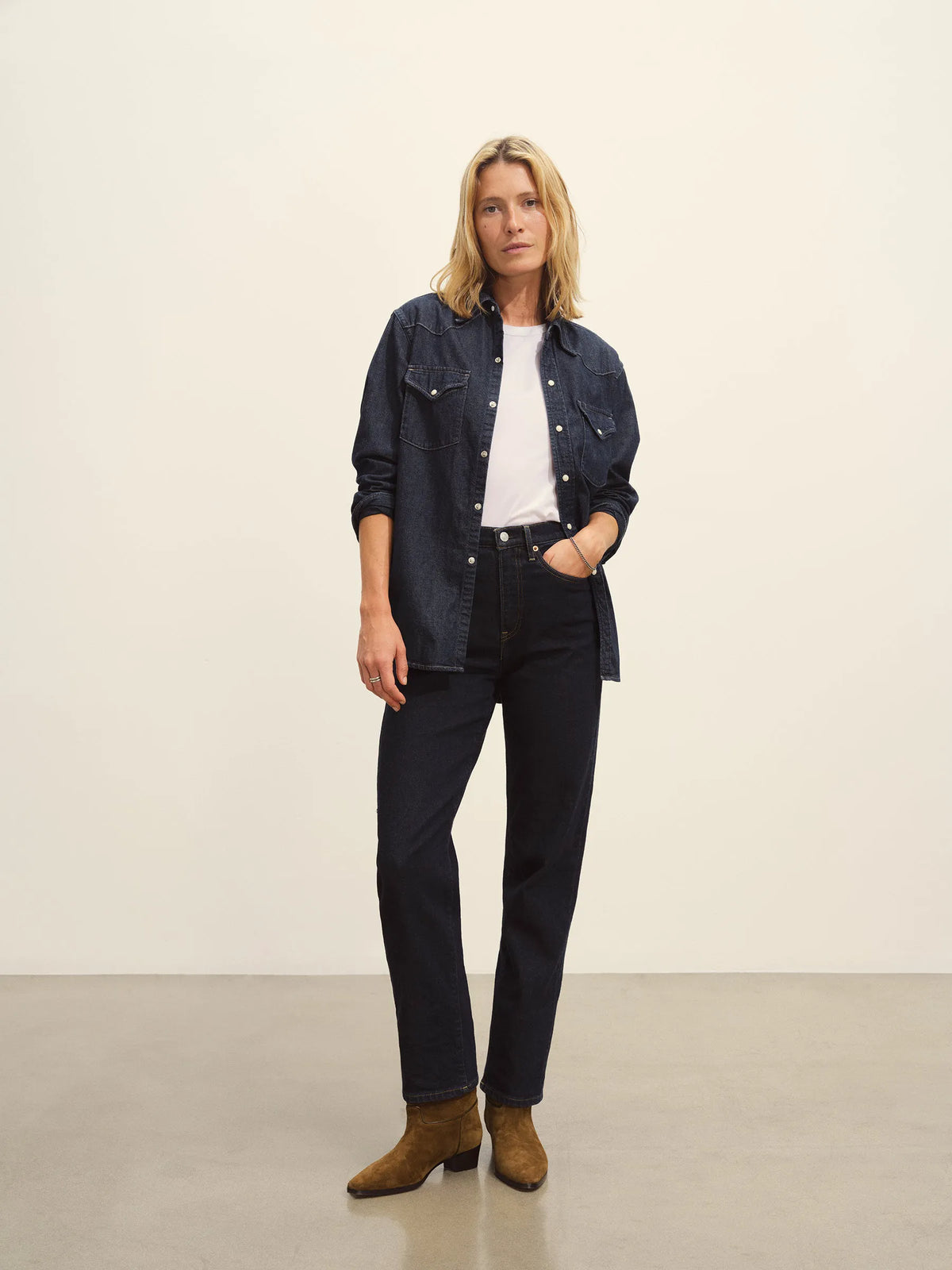D025 Nep Denim Western Shirt