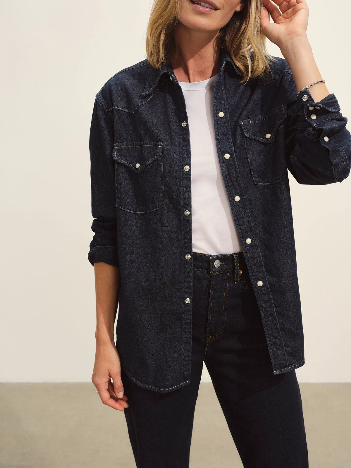 D025 Nep Denim Western Shirt