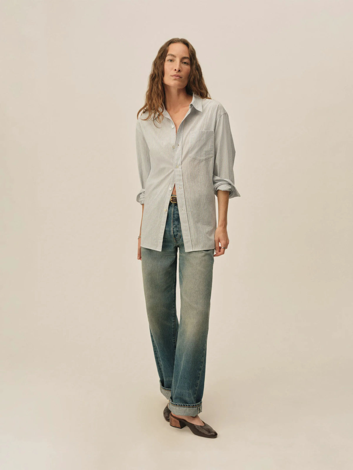 Sea Blue Dock Stripe Mainstay Cotton Shirt