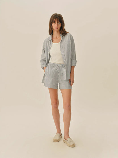 Hampton Stripe Blue / White Mainstay Cotton Boxer Short