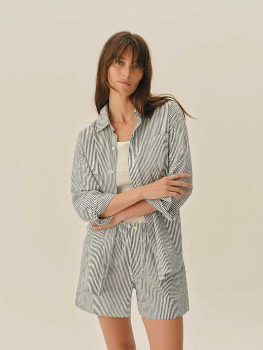 Hampton Stripe Blue / White Mainstay Cotton Shirt