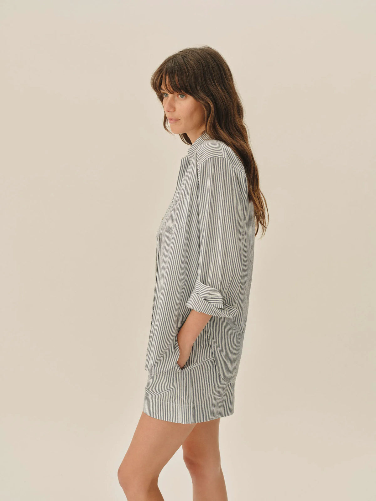 Hampton Stripe Blue / White Mainstay Cotton Shirt