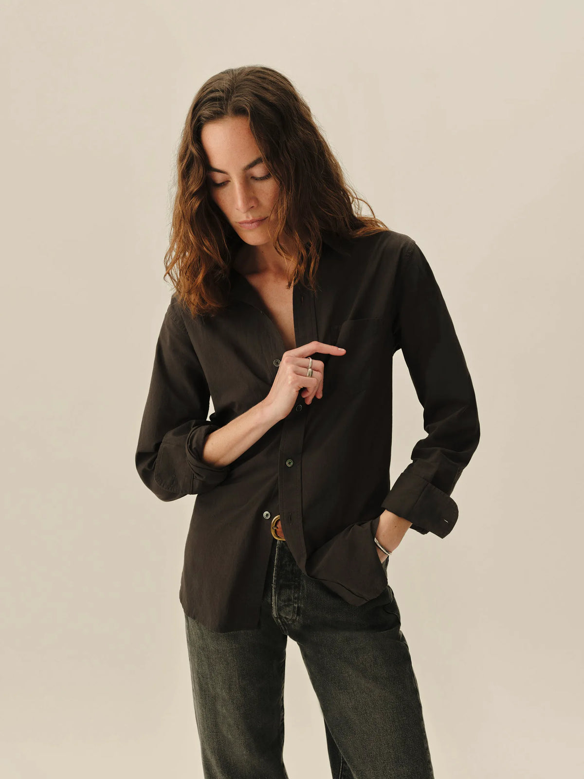 Washed Black Mainstay Cotton Shirt