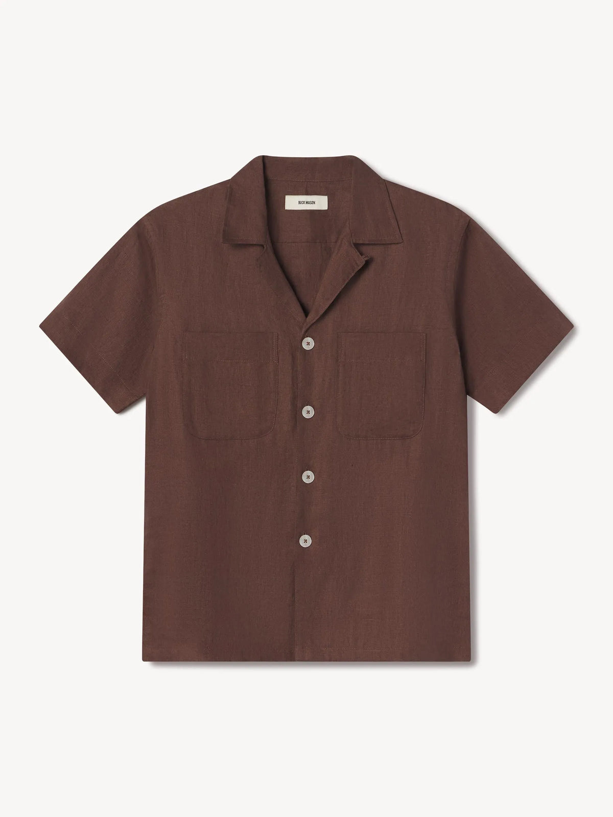 Bonfire Crosshatch Linen Camp Shirt