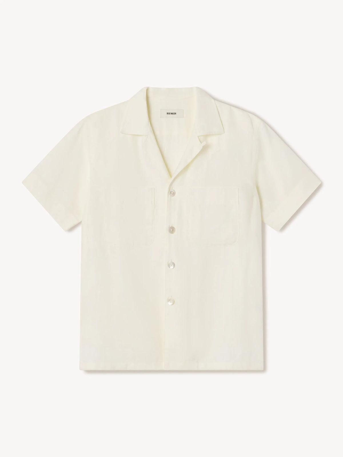 Sea Shell Crosshatch Linen Camp Shirt
