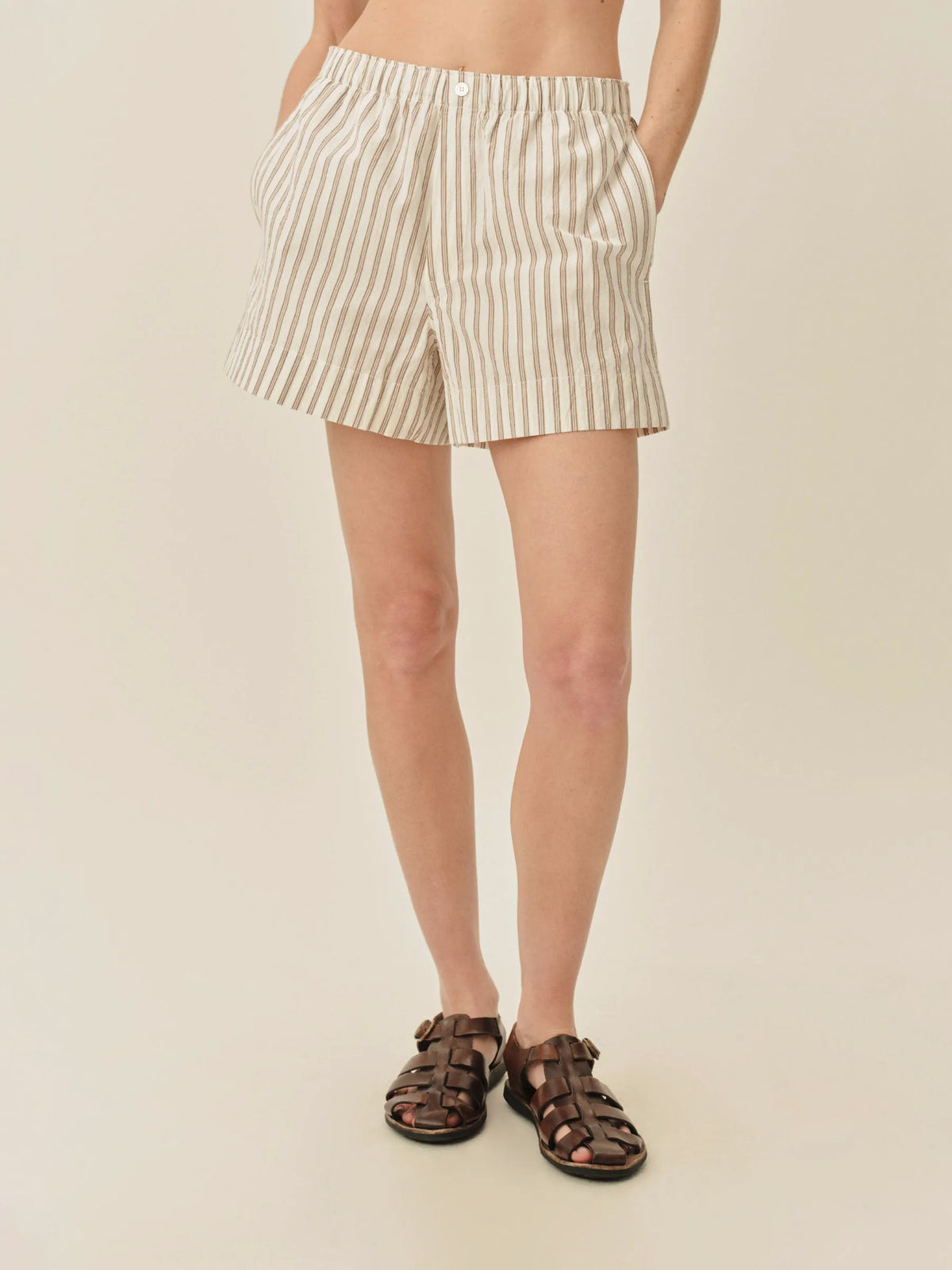 Natural / Brown Reef Stripe Mainstay Cotton Boxer Short