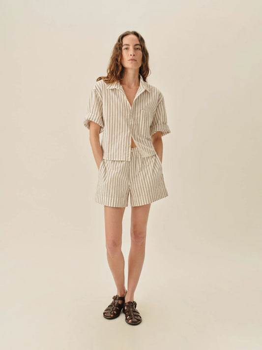 Natural / Brown Reef Stripe Mainstay Cotton Boxer Short