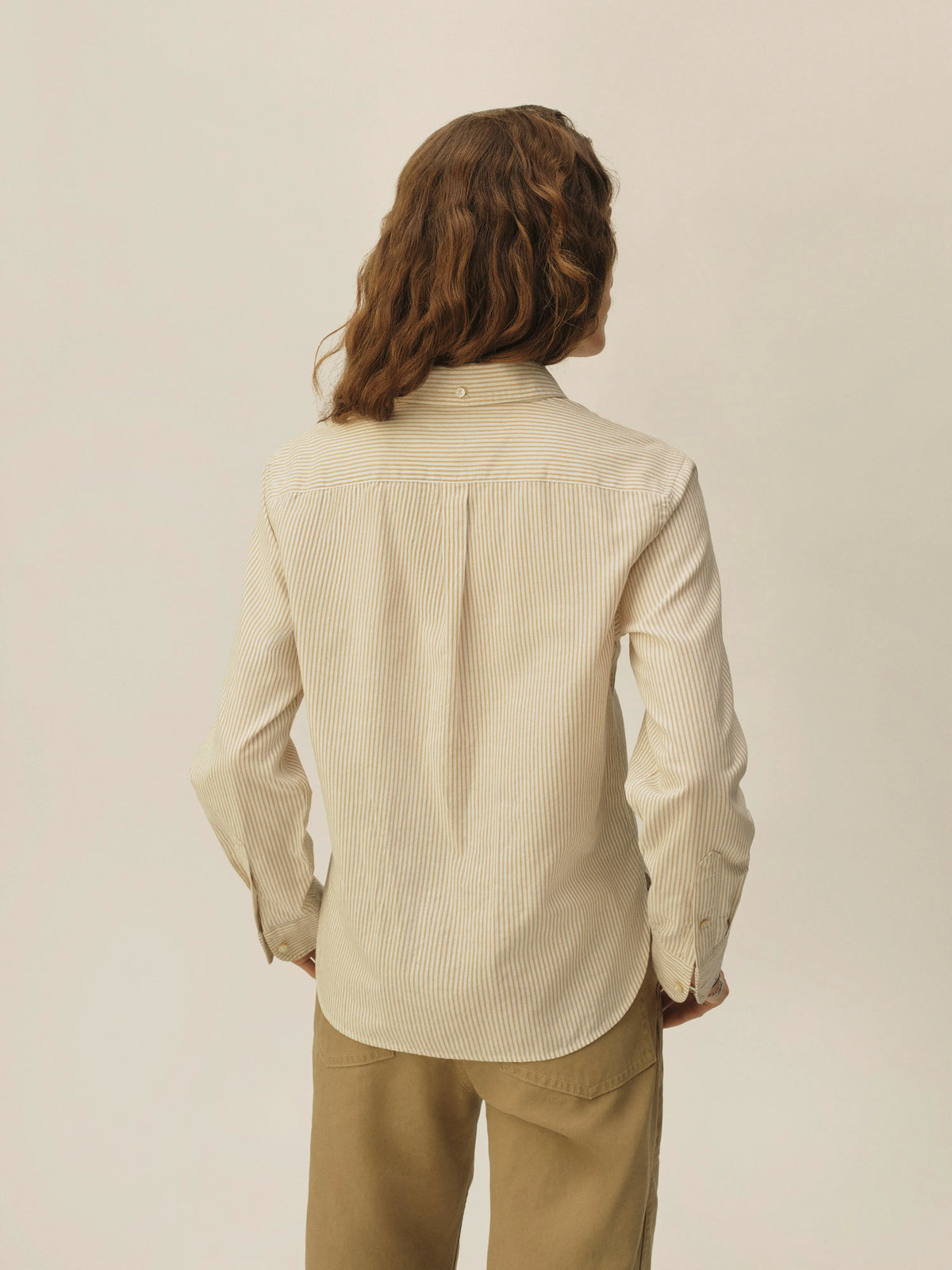 White / Khaki Brook Stripe California Oxford Prep Shirt