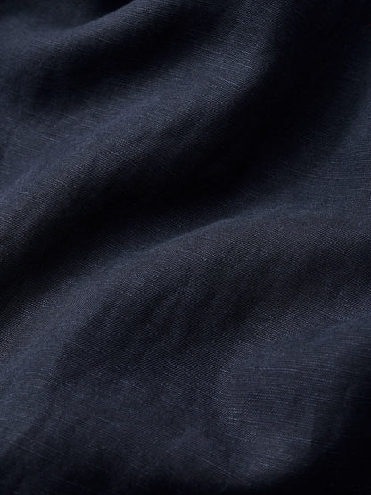 Dark Navy Draped Twill Cpo Shirt