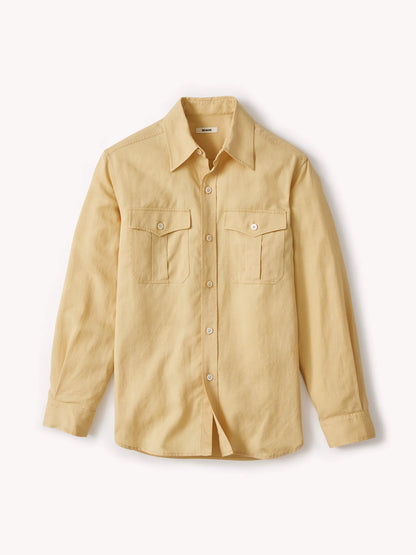Dusty Maize Draped Twill Cpo Shirt
