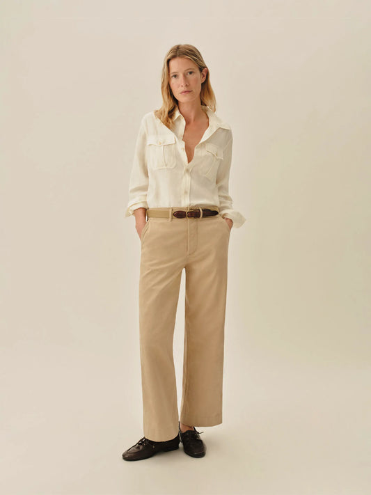 Ivory Draped Twill Cpo Shirt