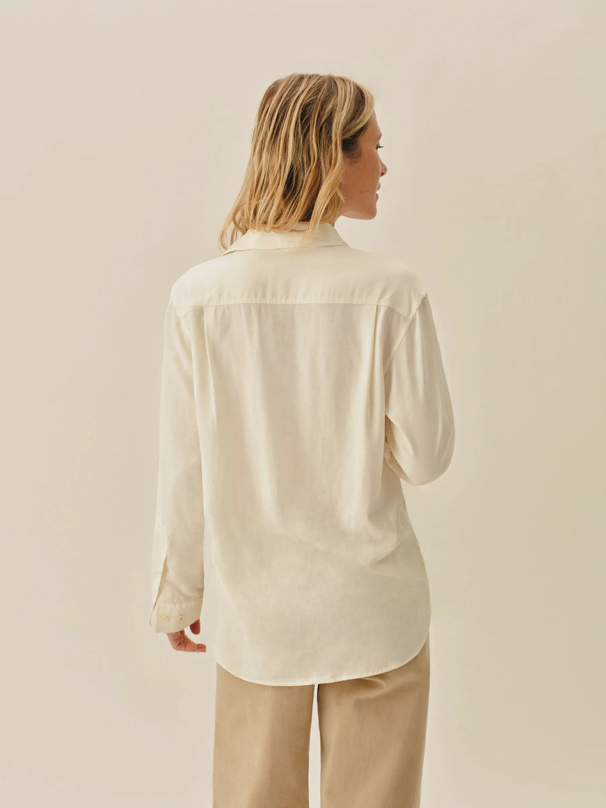 Ivory Draped Twill Cpo Shirt