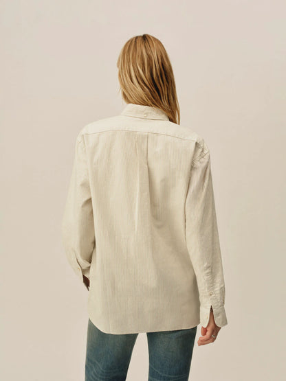 White/Khaki Ivy Stripe Big Oxford BD Shirt