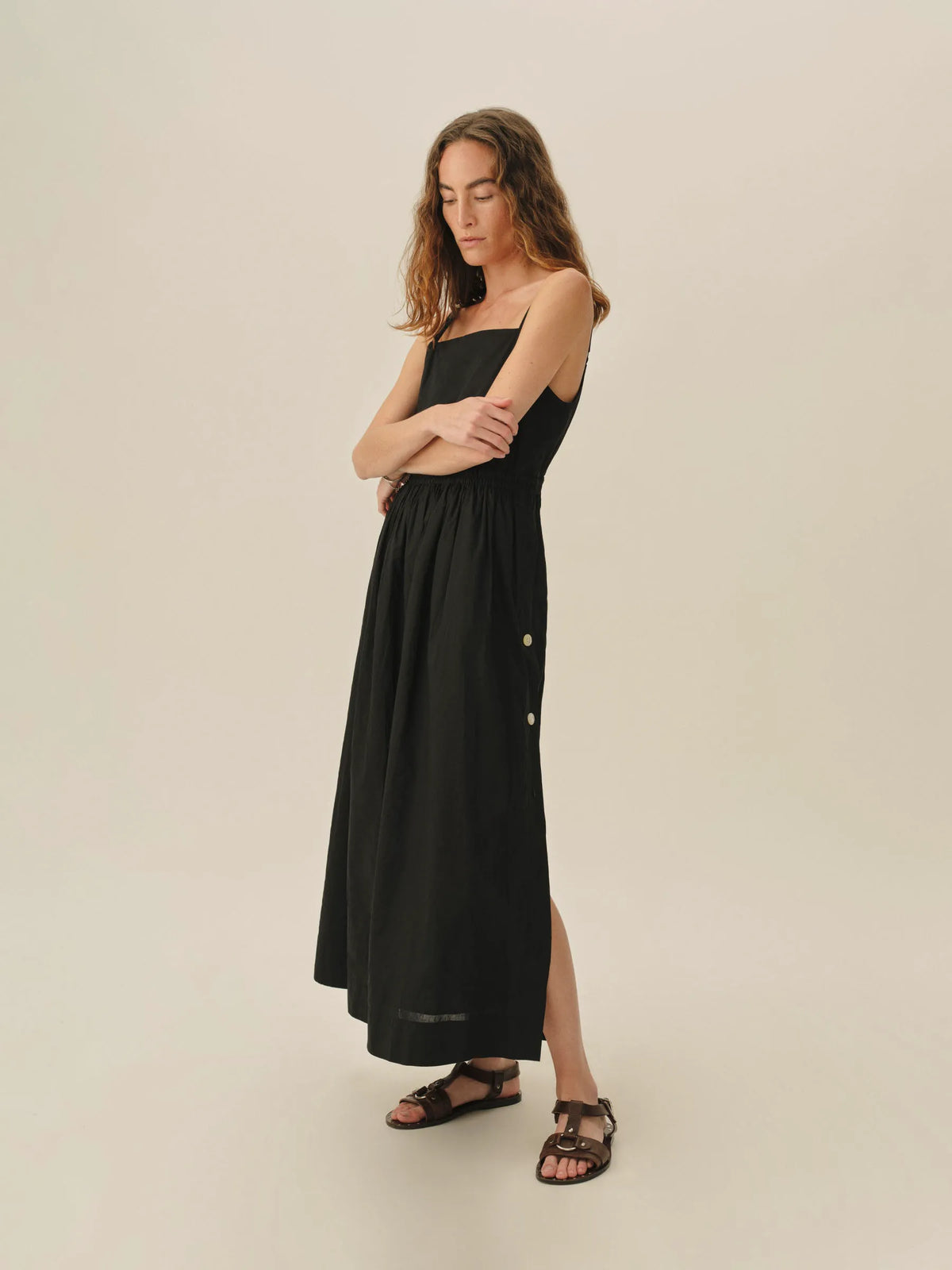 Black Poplin Veranda Dress