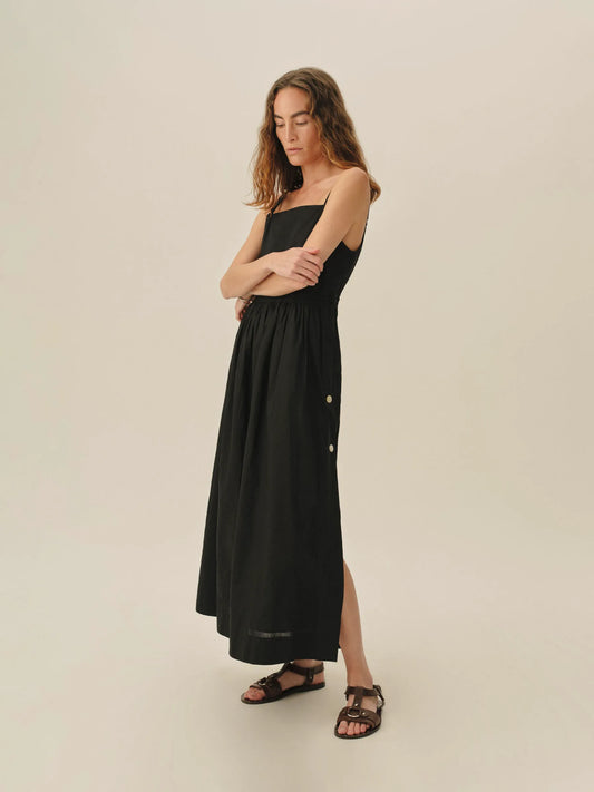 Black Poplin Veranda Dress