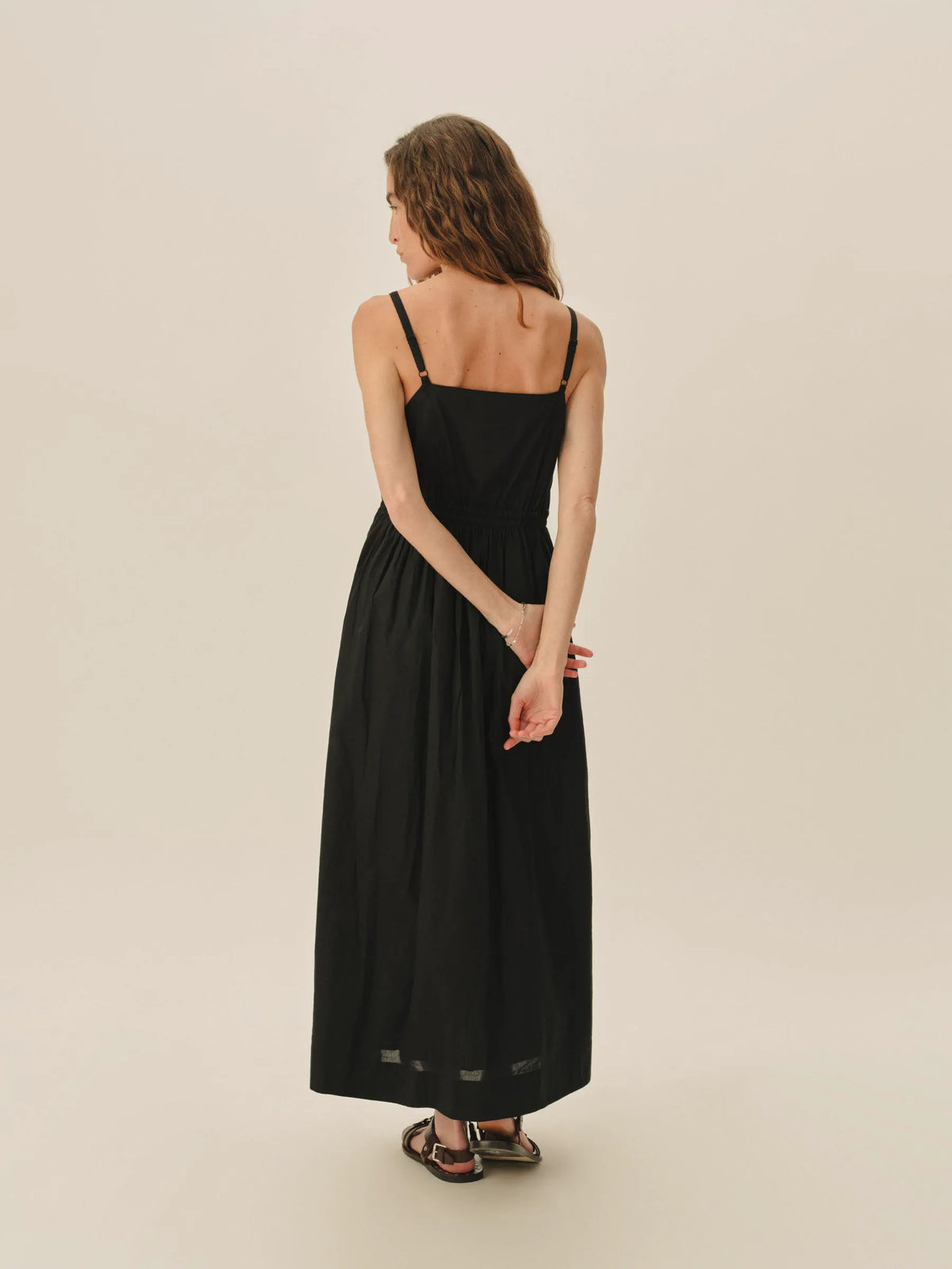 Black Poplin Veranda Dress