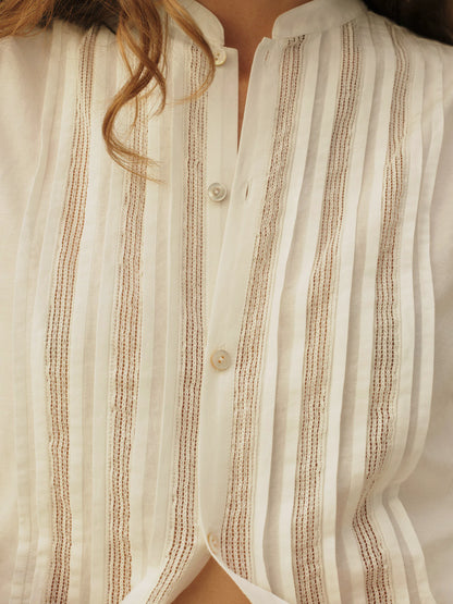 Natural Pleated Parlour Shirt