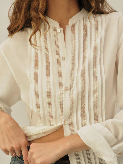 Natural Pleated Parlour Shirt