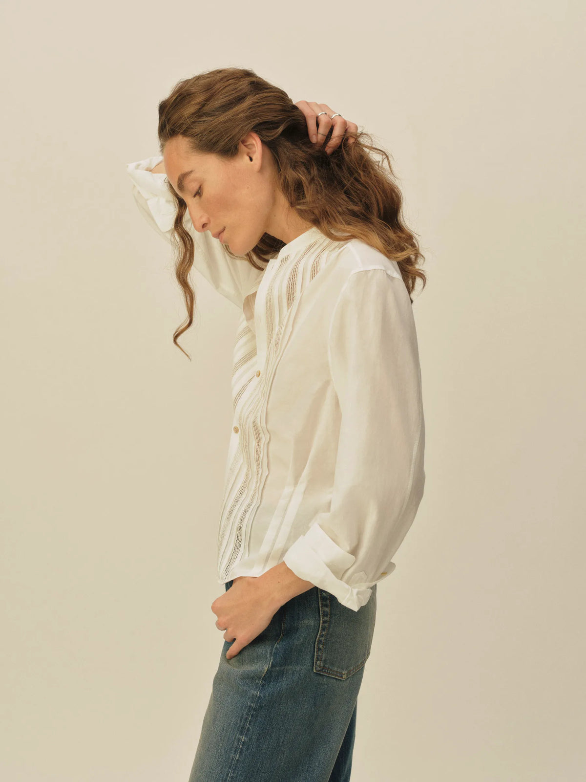 Natural Pleated Parlour Shirt
