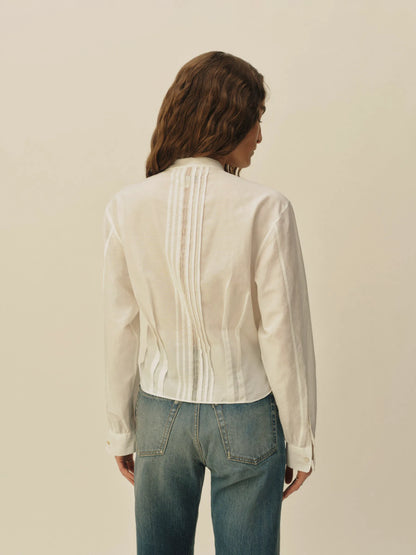 Natural Pleated Parlour Shirt