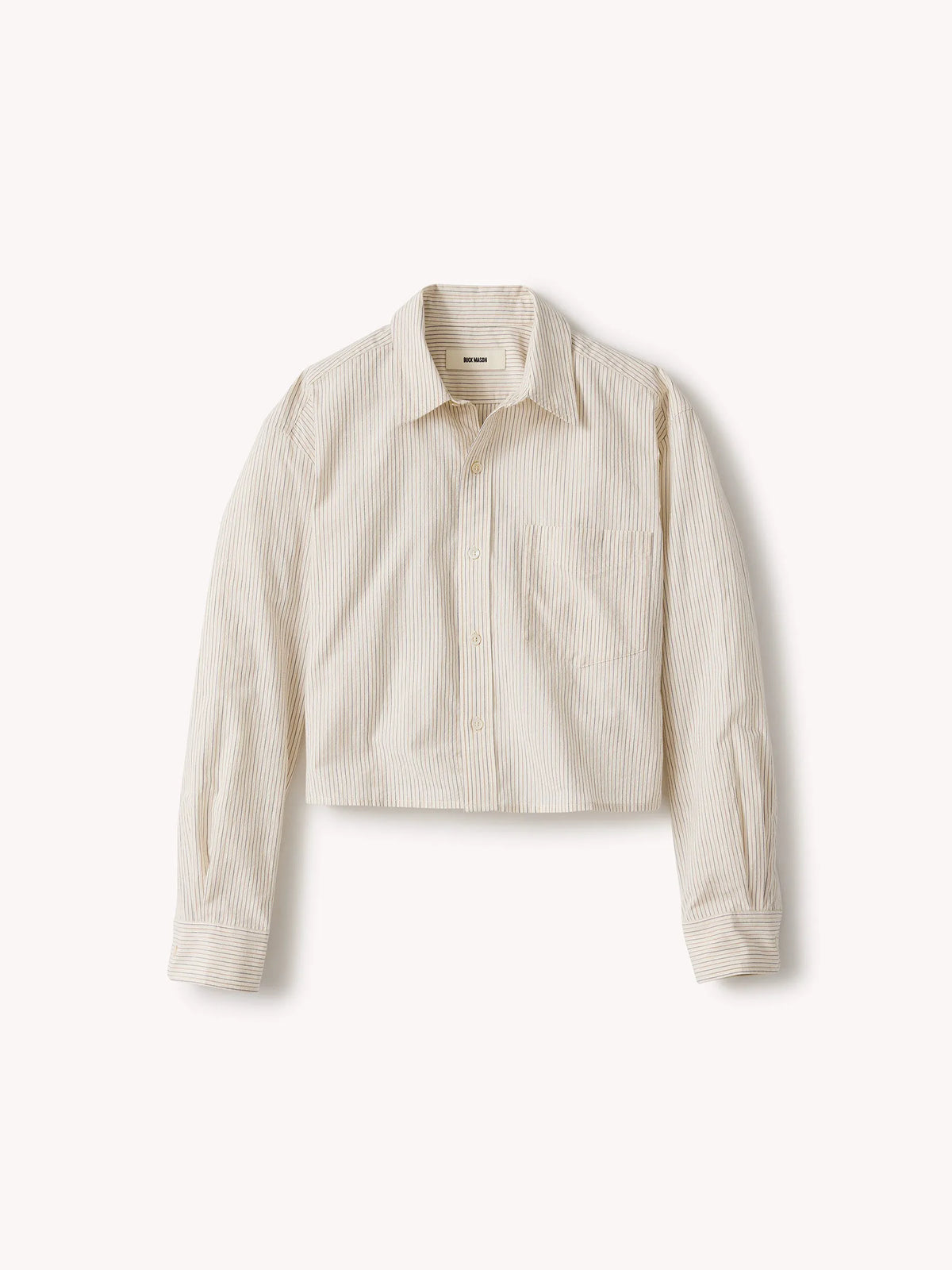 Riverbank Stripe Mainstay Cotton Cut-Off Long Sleeve Button Down