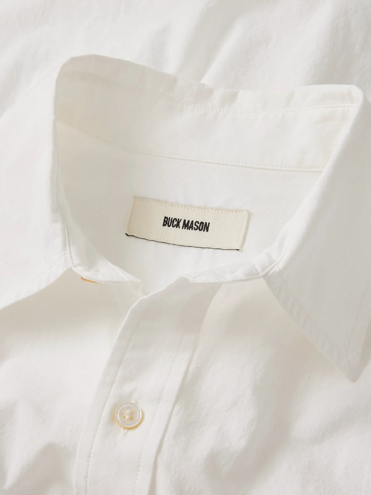 White Mainstay Cotton Cut-Off Long Sleeve Button Down