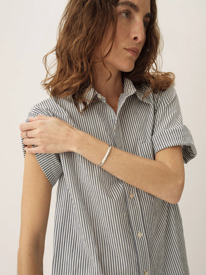Hampton Stripe Blue / White Mainstay Cotton Ss Shirt Dress