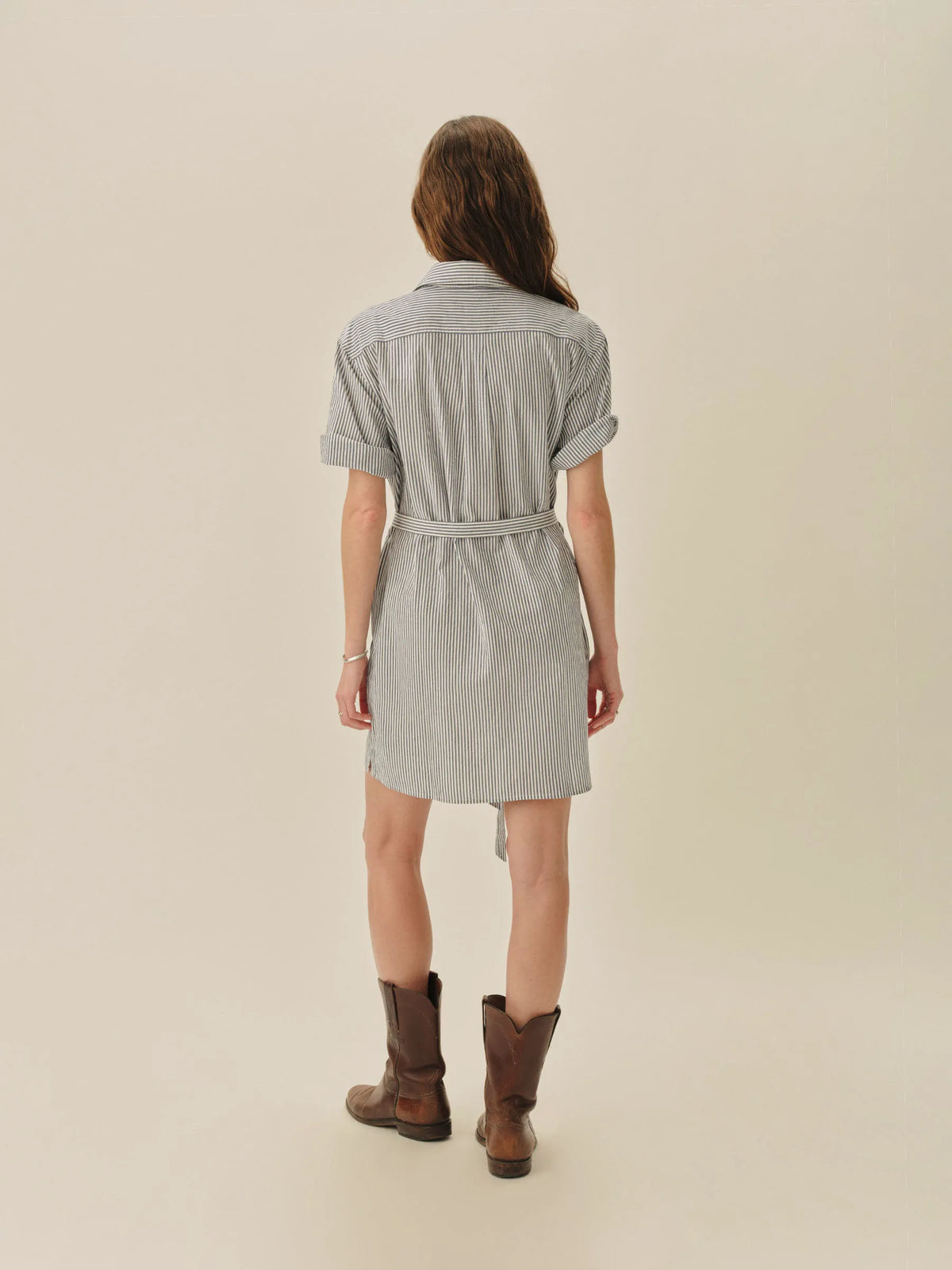 Hampton Stripe Blue / White Mainstay Cotton Ss Shirt Dress