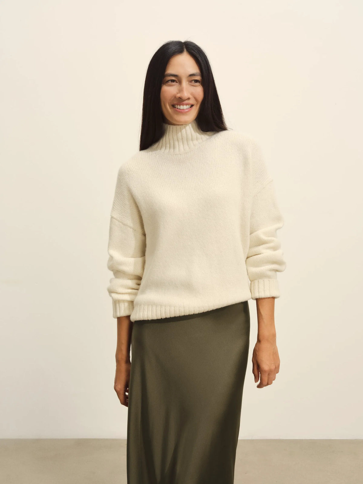 Field Olive Sunset Silk Slip Skirt